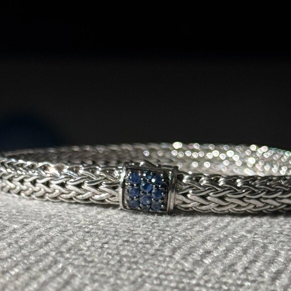 John Hardy Women's Classic Chain  6.5mm Icon Bracelet Sapphire Blue Gemstones - Picture 6 of 15